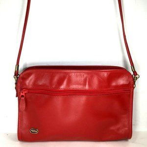 Phillippe Vintage Red Faux Leather Shoulder Bag